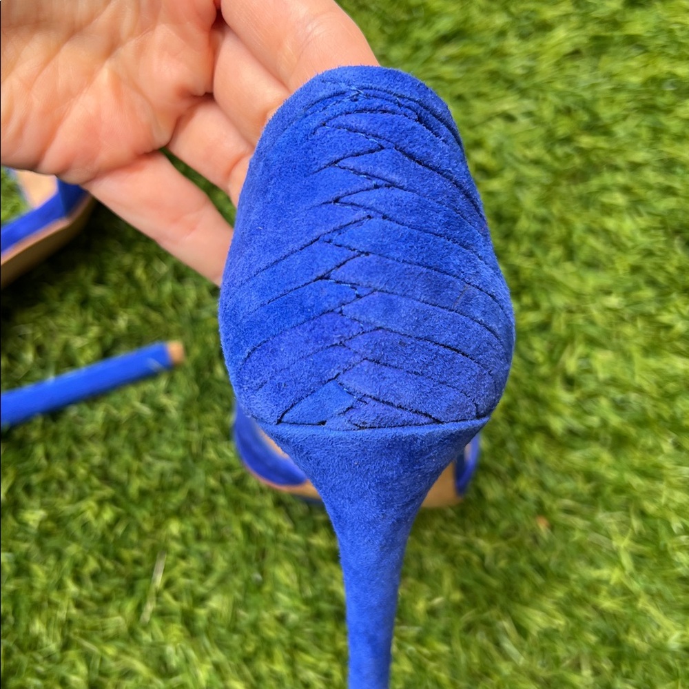 NWB L.A.M.B. Faith Indigo Blue Suede Heels size 5 1/2 NIB - Picture 5 of 14